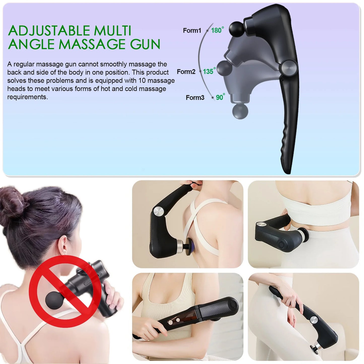 AngleGun™ – Adjustable Multi-Angle Massage Gun